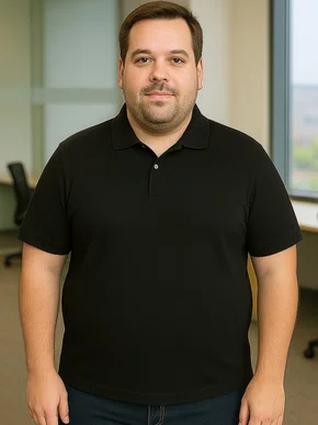 Camisa Polo Masculina Adulto Sem Bolso Tamanho Especial 30592 Sigosta Preto