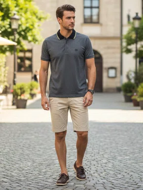 Camisa Polo Masculina Color 49.065 Onda Federal Grafite