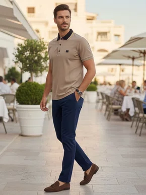 Camisa Polo Masculina Color 49.065 Onda Federal Marrom