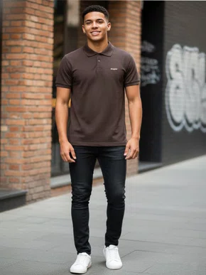 Camisa Polo Masculina Juvenil  10/16 63.56.0236 Gangster Marrom