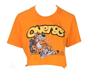 Cropped Feminino Adulto Com Estampa 123221016 Over Laranja