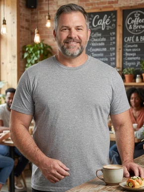 Camiseta De Algodão Tamanho Especial  HT103 Har Têxtil Mescla