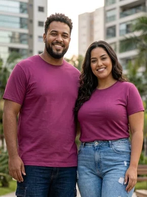 Camiseta De Algodão Tamanho Especial  HT103 Har Têxtil Violeta