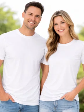 Camiseta De Algodão Unissex 01.100 Har Têxtil Branco