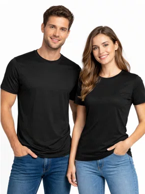Camiseta De Algodão Unissex 01.100 Har Têxtil Preto