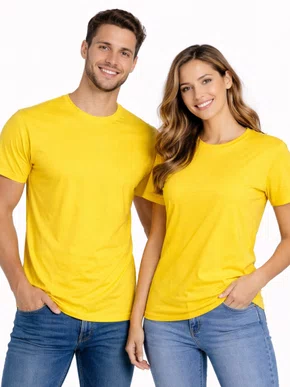 Camiseta De Algodão Unissex  HT102 Har Têxtil  Amarelo