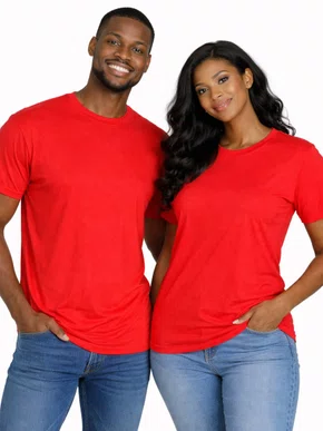 Camiseta De Algodão Unissex HT102 Har Têxtil Vermelho