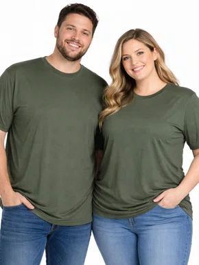 Camiseta De Algodão Unissex Tamanho Especial 1101 Har Têxtil Verde Musgo