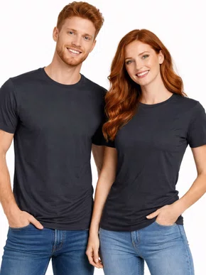 Camiseta De Algodão Unissex Tamanho Especial 1104 Har Têxtil Chumbo