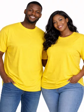 Camiseta De Algodão Unissex Tamanho Especial HT103 Har Têxtil  Amarelo