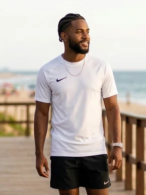 Camiseta Dry Fit Slim Masculina HV8173 Nike Branco