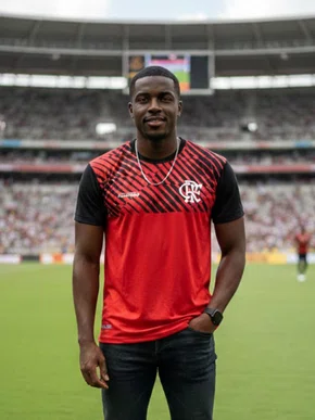 Camiseta Flamengo Masculina Adulto 100742514 Braziline Vermelho/Preto