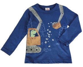 Camiseta Infantil Masculina 1-3 Dino Hello 55921 Brandili Azul