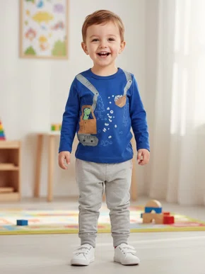 Camiseta Infantil Masculina 1-3 Dino Hello 55921 Brandili Azul