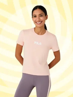 Camiseta Letter Fit Feminina F12AT00470 Fila Salmão