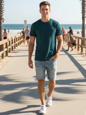 Camiseta Manga Curta Masculina 100% Algodão 051000  Mormaii Verde