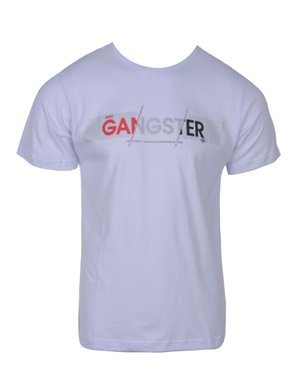 Camiseta Manga Curta Masculina Adulto Com Estampa Logo 10.16.1718 Gangster Branco