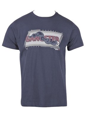 Camiseta Manga Curta Masculina Adulto Com Estampa Logomarca 10.16.3745 Gangster Marinho