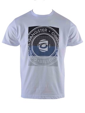 Camiseta Manga Curta Masculina Adulto Com Estampa Logomarca 10.16.3877 Gangster Branco