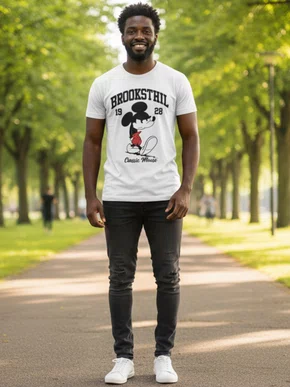 Camiseta Manga Curta Masculina Adulto Estampa Mickey 224211005 Brook Sthil Branco
