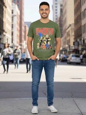 Camiseta Manga Curta Masculina Adulto Simpsons 124211048 Over Verde