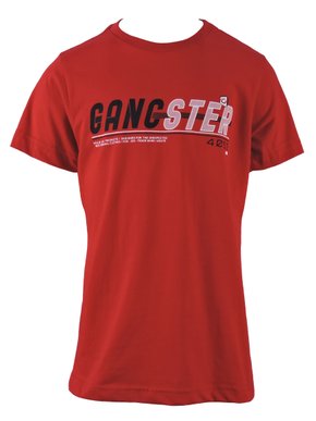 Camiseta Manga Curta Masculina Juvenil Com Estampa 30.01.2370 Gangster Vermelho