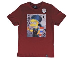 Camiseta Manga Curta Masculina Juvenil Estampa Bart Simpsons 31525 Vanton Vinho
