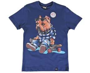 Camiseta Manga Curta Masculina Juvenil  Estampa Pit Bull 31511 Vanton Marinho