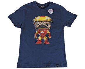 Camiseta Manga Curta Masculina Juvenil Estampa Pug Com Armadura 31520 Vanton Marinho