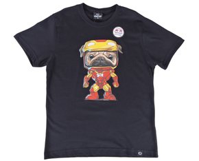 Camiseta Manga Curta Masculina Juvenil Estampa Pug Com Armadura 31520 Vanton Preto