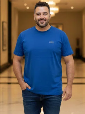 Camiseta Manga Curta Masculina Plus Size 61879 Mormaii Azul Royal