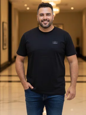 Camiseta Manga Curta Masculina Plus Size 61879 Mormaii Preto