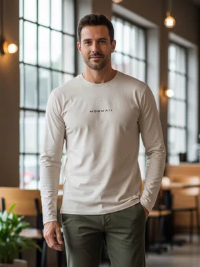 Camiseta Manga Longa 100% Algodão 514077 Mormaii Bege