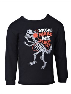 Camiseta Manga Longa Com Estampa Masculino Infantil Fabril Brusque Preto