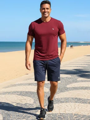 Camiseta Masculina Adullto Core Sign 550346 Vanton Vinho