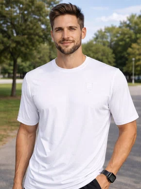 Camiseta Masculina Adulto Manga Curta Beppe Estampa Logomarca 704814 Fila Branco