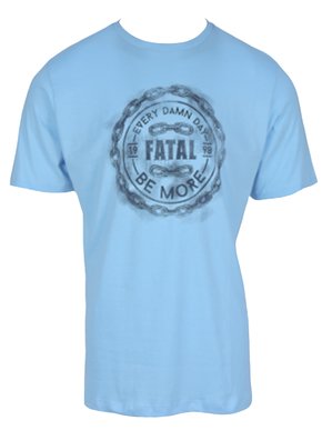 Camiseta Masculina Adulto Manga Curta Estampa Be More 29252 Fatal Azul Claro