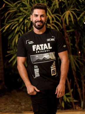 Camiseta Masculina Adulto Manga Curta Estampa Logo 1998 23413 Fatal Preto