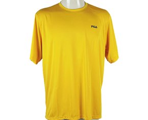 Camiseta Masculina Adulto Manga Curta Lisa DM170 Fila Amarelo Ouro