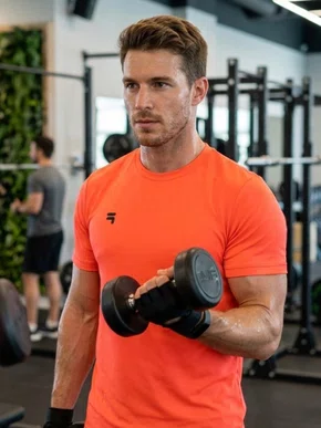 Camiseta Masculina Adulto Manga Curta Lisa DM170 Fila Coral