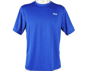 Camiseta Masculina Adulto Manga Curta Lisa DM170 Fila Royal e Branco