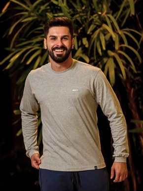 Camiseta Masculina Adulto Manga Longa Estampa Logomarca Vtn 23120 Vanton Mescla