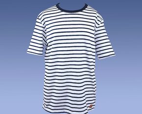 Camiseta Masculina Infantil 4-8 Manga Curta Listrada 5CRC Hering Branco e Marinho