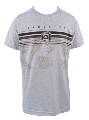 Camiseta Masculina Juvenil Manga Curta Com Estampa 30.01.2792 Gangster Cinza
