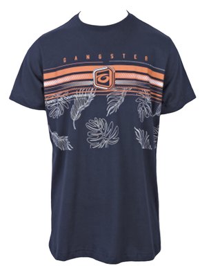 Camiseta Masculina Juvenil Manga Curta Com Estampa 30.01.2792 Gangster Marinho