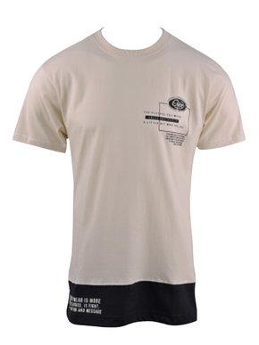Camiseta Manga Curta Comfort Com Estampa Masculina 11.19.5312 Overcore Bege e Preto