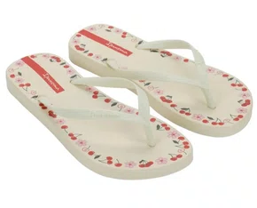 Chinelo Feminino 27321 Ipanema  Day  Bege e Vermelho