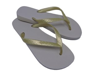 Chinelo Feminino Adulto Clássica 06466 Ipanema Bege e Ouro