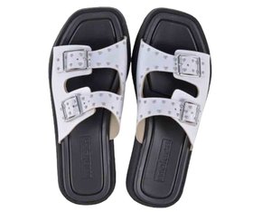 Chinelo Flatform Feminino Adulto Moleca 5506.101 Branco e Preto