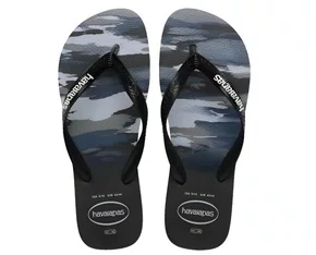 Chinelo Masculino Havaianas Top Camuflada Preto e Branco